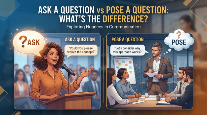 ask a question vs pose a question