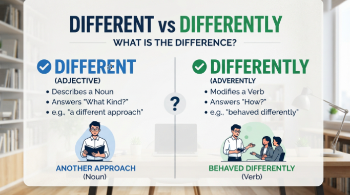 different vs differently