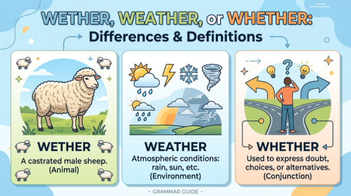 wether or weather or whether