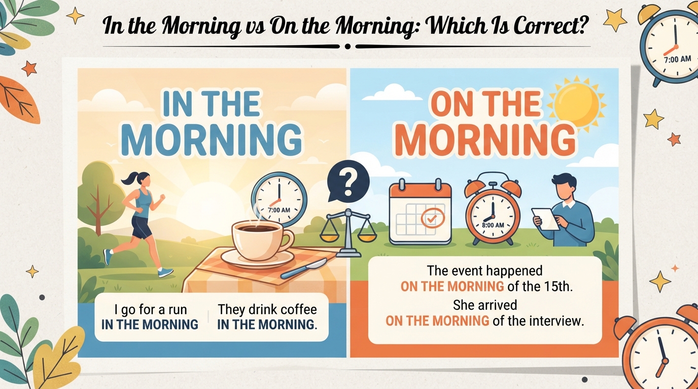 in the morning vs on the morning