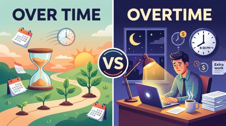over time vs overtime whats the difference